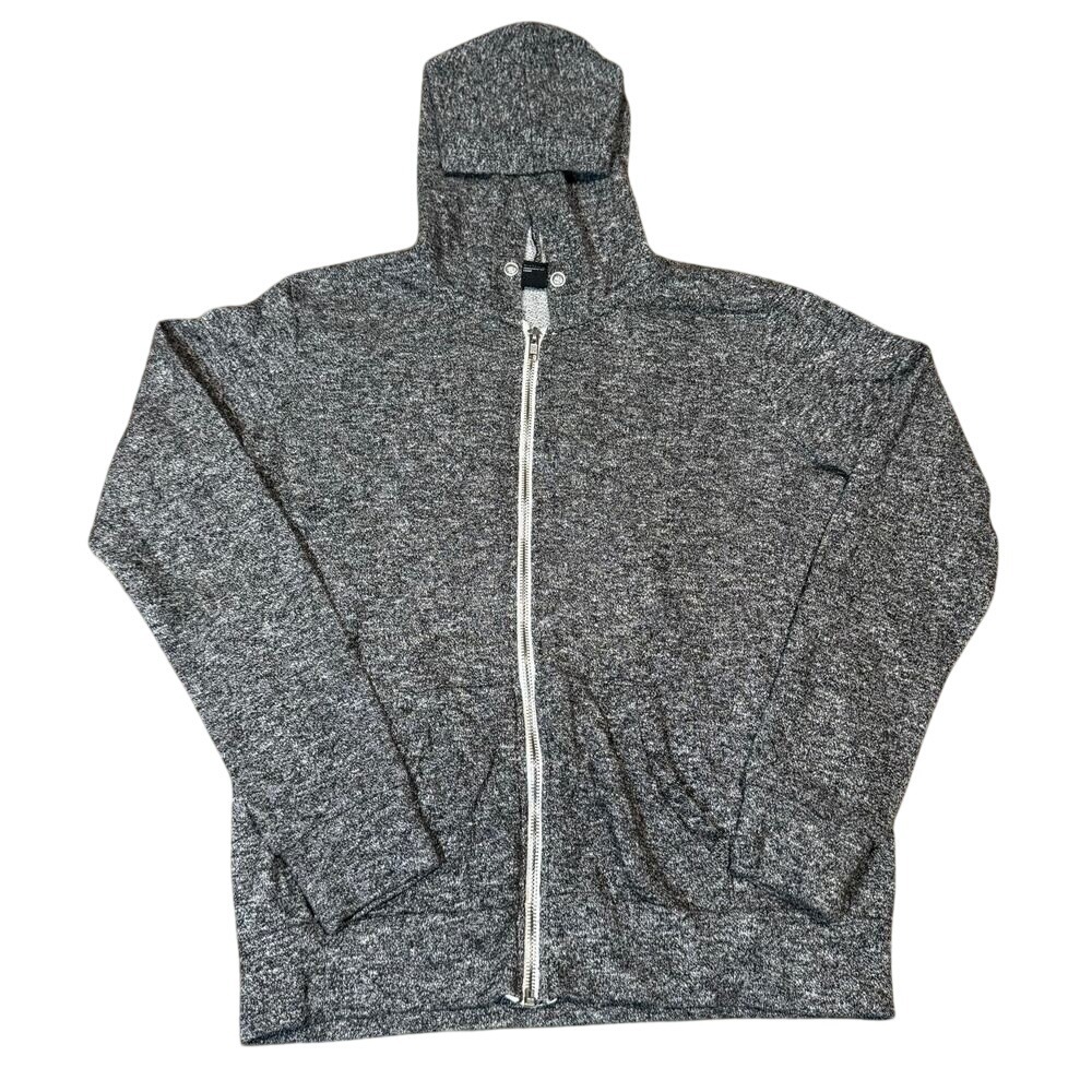 Forever‎ 21 Dark Grey Marl Full Zip Hoodie Womens Size Small Charcoal Sweatshirt
